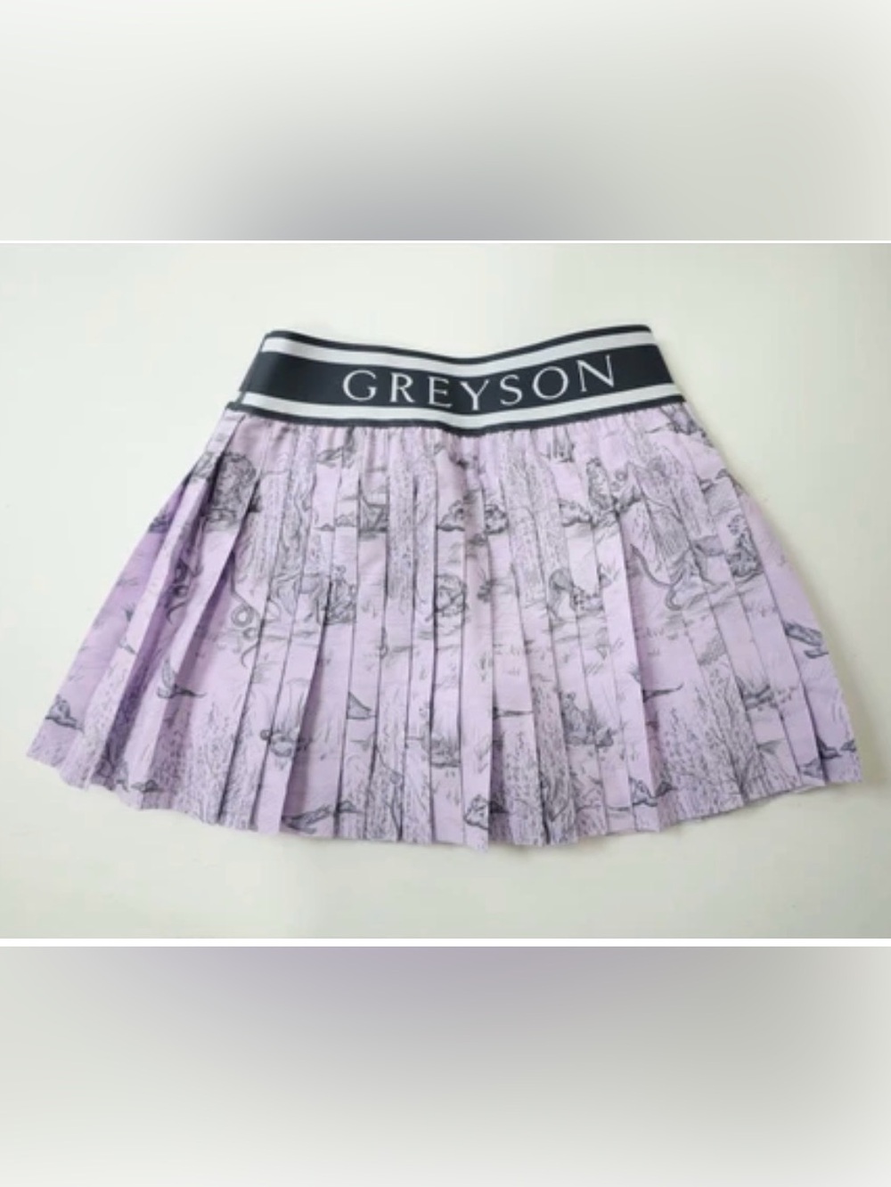 Greyson Willow Toile Leo Lavender Pleated Golf Skort Large